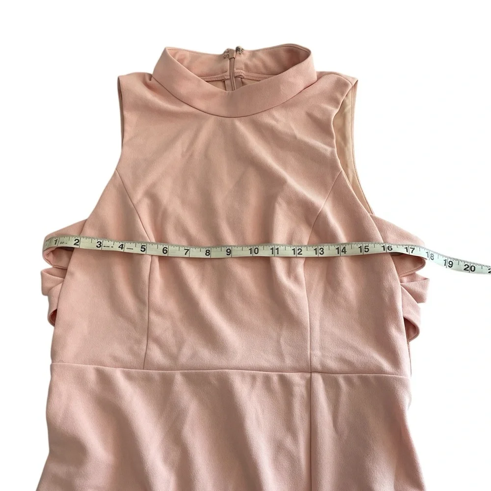 Lulus Light Pink Mock Neck Cutout Maxi Side Slit Mermaid Dress size XL X-Large - Picture 9 of 14